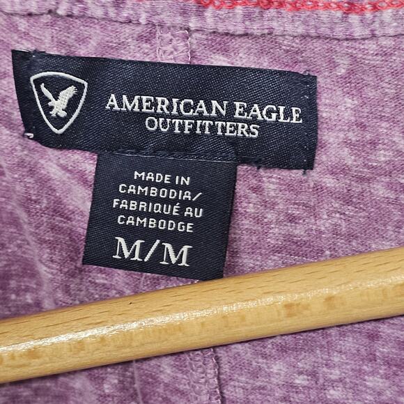 American Eagle T-Shirt Womens Size M Purple Top Long Sleeve Y2K NWT - Picture 6 of 7